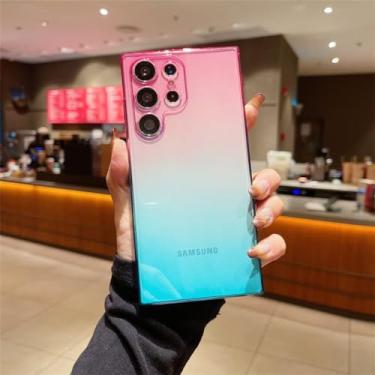 Imagem de Capa de silicone macio de cor gradiente de luxo para Samsung S24 Ultra S23 S22 Plus S21 S20 FE A14 A54 A34 A53 A23 A52 Capa transparente para telefone, A, para Samsung A52