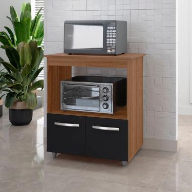 Imagem de Armário Multiuso Lira 2 Portas Cozinha Mb1 Cor Savana Preto Pc