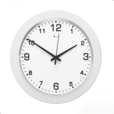 Imagem de Relógio de Parede Analógico Tic Tac 21/24/30cm - Cor Branco Preto, Funcionamento com Pilha AA, Ideal para Sala, Quarto e Escritório (EDE 24 CM B/B)