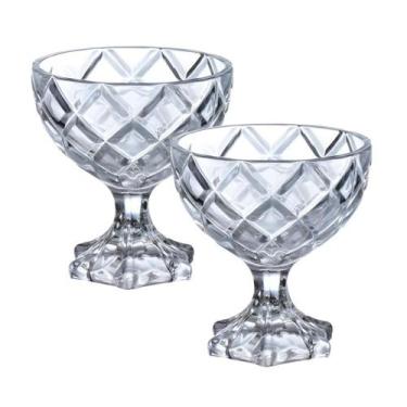 Imagem de Kit 2 Taças Sobremesas De Vidro Sorvete Pineapple Diamond Diamante 170