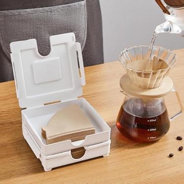 Imagem de Organizador magnético de filtro de café para geladeira, suporte de filtro de máquina de café (branco)
