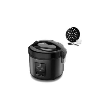 Imagem de Panela de Arroz Elétrica, Aço Inoxidável, 6 Xícaras, 500W, 220V, Antiaderente, Sistema de Aquecimento Automático, 22,5x21,5cm