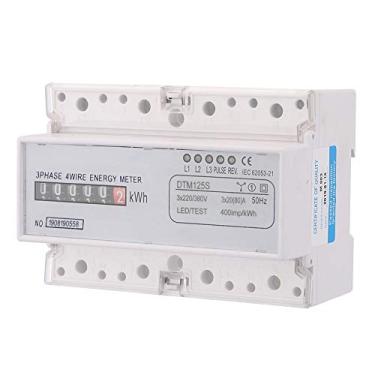 Imagem de Hyuduo Medidor de Energia Eletrônico Trifásico DTM125S, Medidor Inteligente, de Energia Trifásico 4P Din Rail Consumo de Eletricidade Wattímetro de Digital 20 a 80A, Com Indicadores LED