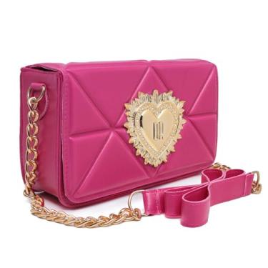 Imagem de Bolsa Feminina Transversal Pequena De Ombro Alça De Corrente (Pink)