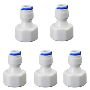 Imagem de Rosca fêmea de 1/5.1 cm para tubo de 1/10.2 cm adaptador de conexão rápida, encaixe de tubo de plástico push-fit para sistemas de filtro de água de osmose reversa RO, dispensadores de bebidas