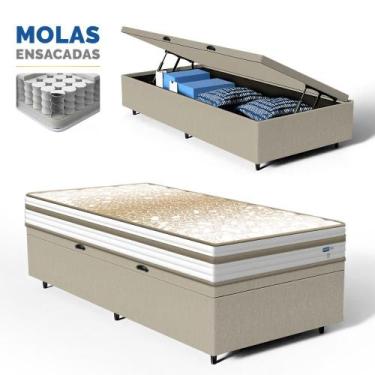 Imagem de Cama Box com Colchão de Molas Ensacadas Double Face Pillow Euro Alfa P