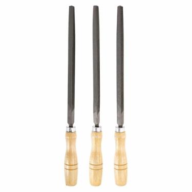 Imagem de HARFINGTON 3 peças, lixa triangular, grossa, média/fina, 20 cm, dentes de corte duplo, aço de alto carbono, lixa de madeira para remoção de rebarbação de madeira de metal
