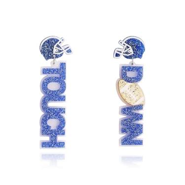 Imagem de Brinco feminino de futebol americano para o dia do jogo, brinco de acrílico para campeonato de rúgbi, brincos com pingente, brincos esportivos, joias, Middle, Acrílico, Sem pedra preciosa