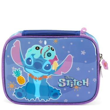 Imagem de Luxcel Estojo Escolar Box 100 Pens Stitch Aloha, Violeta, Poliéster, 22x15x7 cm, Unissex