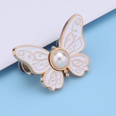 Imagem de 2 peças de aperto de cintura para mulheres - broches de botão de cintura, fivela: sem costura, sem ferramentas, clipes ajustáveis e suprimentos de nós para jeans soltos, saias, vestidos (branco)