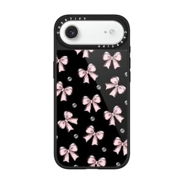 Imagem de CASETiFY Capa Glaze para iPhone Air [acabamento brilhante/compatível com Magsafe/1,5 m. 1X proteção contra quedas de grau militar] - fita rosa metálica - preta