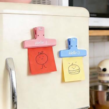 Imagem de Clipes para saco, clipe magnético para armazenamento de alimentos, resistente, clipe de comida de plástico para batatas fritas, lanche, cozinha, geladeira, jardim, costura, tecido, alfinetes de roupas