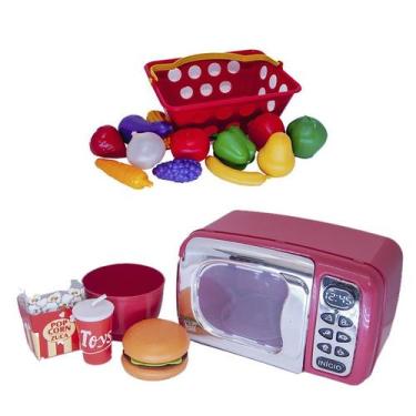 Imagem de Cozinha Menino Chefe Mercado Microondas Comida Fruta 17pç - CLICKCOMPR