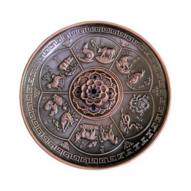 Imagem de Incensário De Metal De 10cm Com Design De Fênix E Dragão Para Bastões 