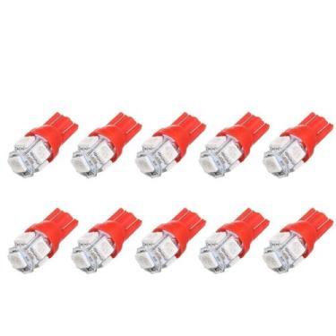Imagem de 10 Pacotes de Lâmpada Carro LED com Base T10 5 1W DC12V para SUV Caminhão RV Brilho Excelente Vida Útil Longa Ajuste Universal