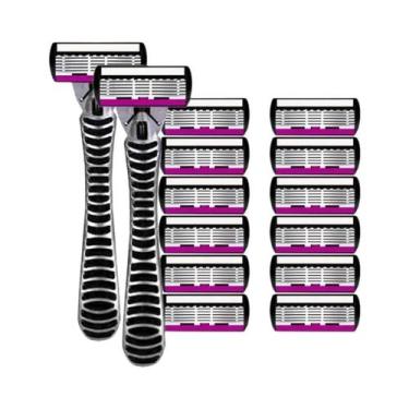 Imagem de Conjunto De Lâmina De Barbear Manual De Aço Inoxidável De 6 Camadas Co