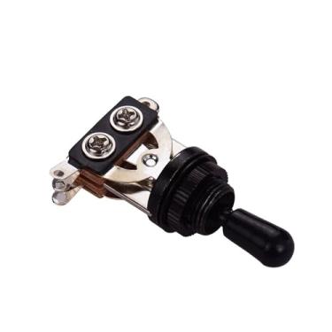 Imagem de Dioche Interruptor de Guitarra Elétrica LP SG de 3 Vias Alternar Seletor de Captador de 3 Posições de Metal Premium para Guitarras Elétricas da Série SG Preto Prata Top 52 X 32 X 20 Mm (Top preto)