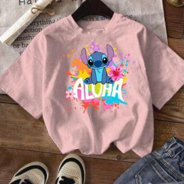 Imagem de Blusa Feminina Manga Curta Estampa Exclusiva Stitch - Dinka, 12, Rosa 
