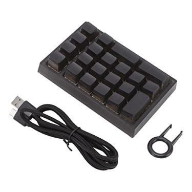 Imagem de Teclado numérico de 21 teclas, teclado numérico mecânico ergonômico com retroiluminação RGB USB com fio de 21 teclas Mini layout estendido para computador portátil(Black)