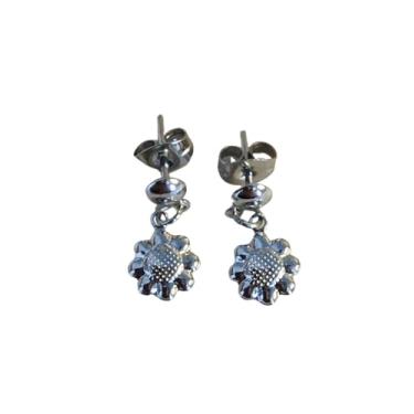 Imagem de Brinco Threader em Aço Inoxidável, Prateado, Casual, Aço Inoxidável, Romântico, Sem Pedra Preciosa, Tarraxa, Design Girassol