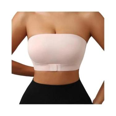 Imagem de Sutiã Sem Alças Para Mulheres Com Efeito Push Up, Botão Frontal, Sem F