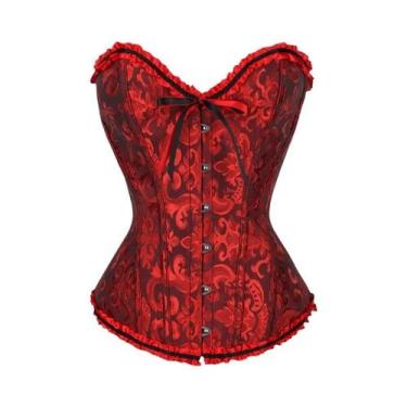 Imagem de Top Corset Gótico Steampunk plus Size Sem Mangas Vintage Bustier Longo