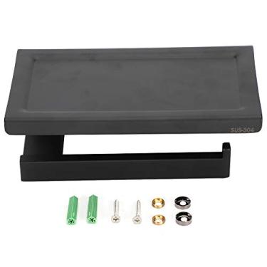 Imagem de HHHJQFAAT Rolo de papel higiênico de aço inoxidável com prateleira, acessórios de banheiro, 1 toalheiro, toalheiro, rolo, toalha, toalheiro