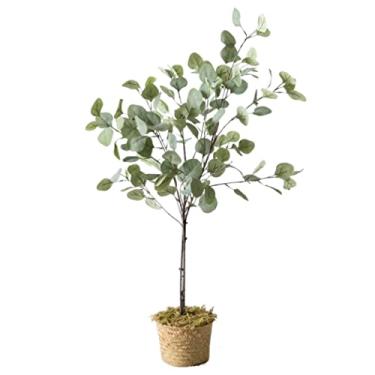 Imagem de SLGGPJBU Plantas falsas planta artificial simulação planta verde eucalipto sala de estar escritório planta decorativa nórdica bonsai árvore artificial plantas artificiais plantas artificiais interior