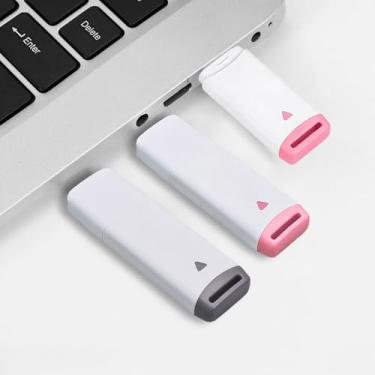 Imagem de Pen drive retrátil USB 2.0/3.0 de 8 GB risca de giz - pacote com 3 unidades - pen drive USB de pequena capacidade cor aleatória