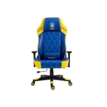 Imagem de Cadeira Gamer Max Racer Profissional Bunker CBF Azul Amarela