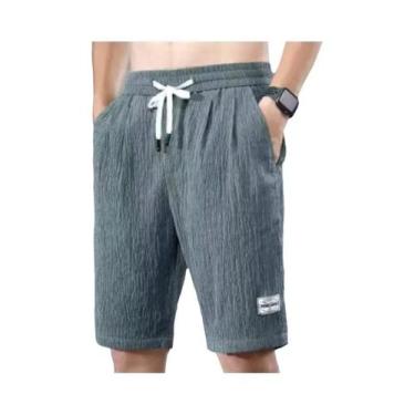 Imagem de Calções Masculinos De Verão Em Seda Gelada, Esportivos, Casuais, Solto