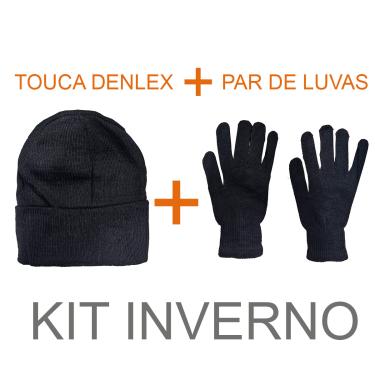 Imagem de Par De Luvas e Touca Denlex Kit Inverno