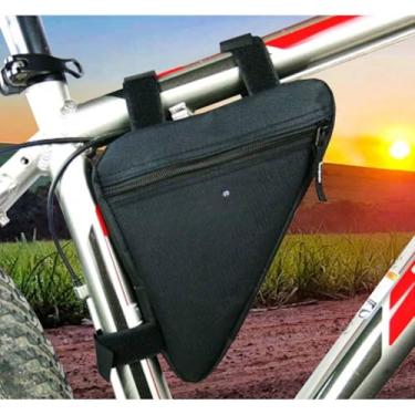 Imagem de Bolsa de Quadro para Bike Preta – Resistente à Água, Segura, Tamanho 25x20cm, Ideal para Ciclismo e Passeios
