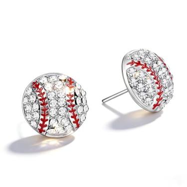 Imagem de Brincos esportivos para presentes, acessórios para mulheres, lindos brincos de strass para futebol, vôlei, basquete, futebol, roupa de dia de jogo, Middle, Metal, Sem pedra preciosa