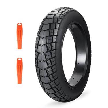 Imagem de Pneu gordo 16/20/26 x 4.0 para Ebike, mountain bike, triciclo, ideal para neve, lama, estrada de cascalho, pneus 1/2 resistentes ao desgaste para todos os terrenos (1/2 tubos) (20 polegadas - preto
