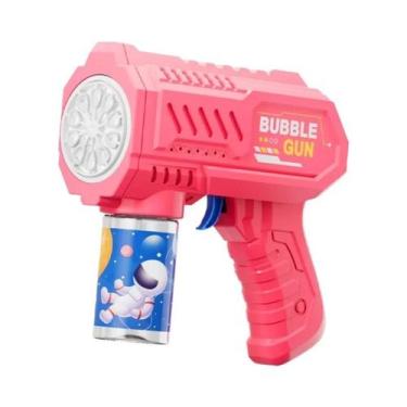 Imagem de Pistola De Bolhas Elétrica Para Crianças Astronauta Com Luz Brinquedo 