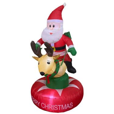 Imagem de Boneco Inflavel Natal Papai Noel Natalino Rena Gigante Decoraçao Loja Shopping Predio Condominio Hall Entrada Vitrine