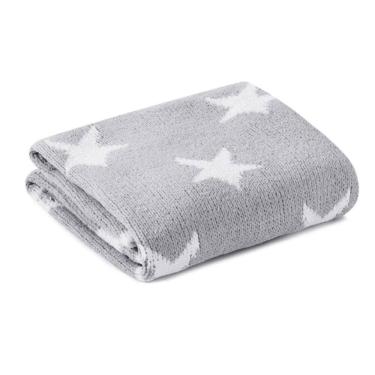 Imagem de Manta Cobertor Infantil Microfibra Tricô Bebê Loani Cinza