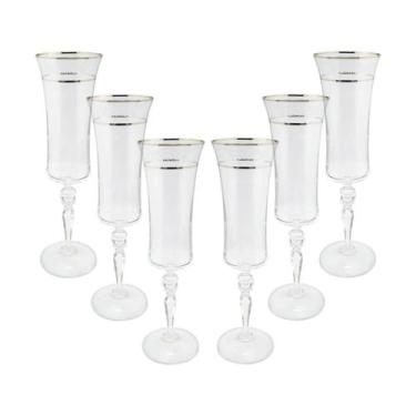 Imagem de Jogo de taças champanhe cristal ecológico Bohemia Grace 190ml 6 peças 