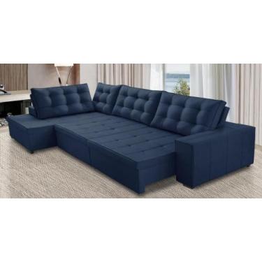 Imagem de Sofá Canto Retrátil Reclinável Molas 3,00x2,00 Esq Berlim Suede Mirra 