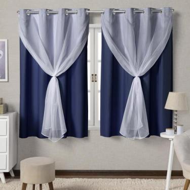 Imagem de Cortinas Blackout Com Voil Quarto Sala 2,80x1,60 Envio Imediato - Feff