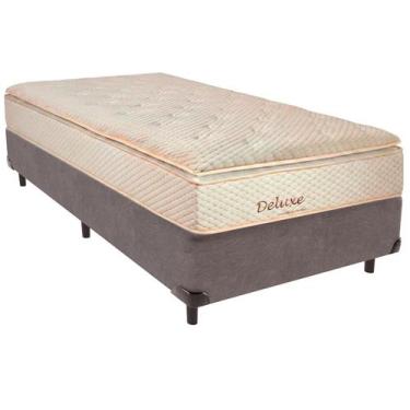 Imagem de Cama Box Solteiro e Colchão Deluxe Molas Ensacadas Colchobel Cinza