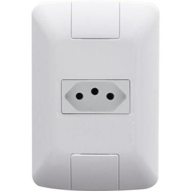 Imagem de Kit Tomada Simples 20a Com Placa Linha Aria Tramontina Branco