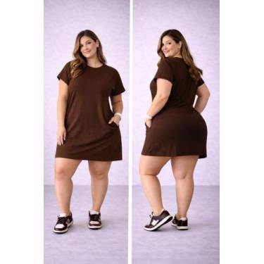 Imagem de Vestido Feminino Básico Manga Curta em Algodão com Bolsos Casual - Nei