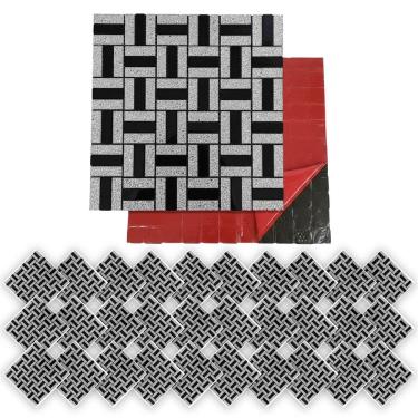 Imagem de Pastilha De Vidro Adesiva Kit 30 Uni Parede Cozinha Sala Banheiro Decorativa Moderna Requintado Reforma Facil Aplicacao