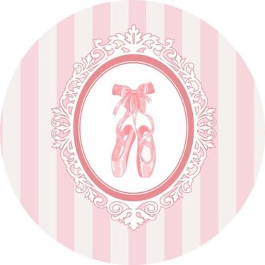 Imagem de Painel de Tecido Sublimado Redondo Sapatilhas em Molduras Fundo listra