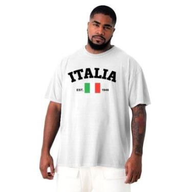 Imagem de Camiseta Plus Size Masculina Camisa Gola Redonda Algodão Seleção ITA-Masculino