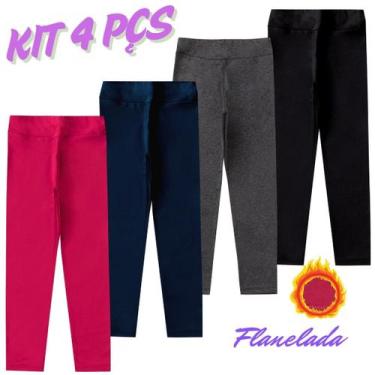 Imagem de Calça Legging Flanelada Infantil Juvenil Menina Térmica Suplex Pelucia