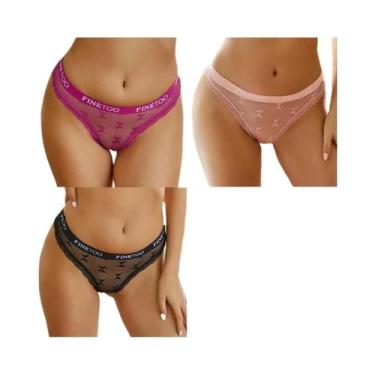 Imagem de Conjunto De Calcinhas Sexy De Renda Para Mulheres, G-String De Cintura