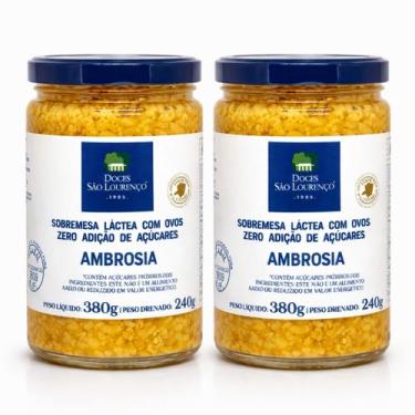 Imagem de Kit 2 Ambrosia Zero Adição de Açucar São Lourenço 380g